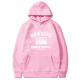 Stranger Things Hoodie Floral Print Long Sleeve Pullover Fleece Hoodie Loose Sportswear Autumn and Winter