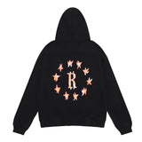 Rhude Hoodie Five-Pointed Star Print Hip Hop Men's and Women's Casual Hooded Sweater