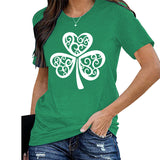 Saint Patrick's Day Clothing Leaf Printed Top T-shirt Women's Short Sleeve
