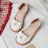 Flat Dress Sandals Spring/Summer Platform Bow Solid Color Sandals for Women