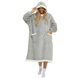 Hoodies Blankets Large Pocket Lazy Blanket Fleece Lamb Wool Bathrobe