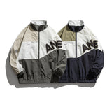 Vintage Letterman Jacket Autumn Color Matching Printed Jacket