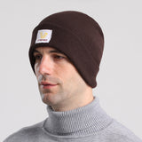 Men Winter Hats Winter Warm Knitted Hat Men's Solid Color