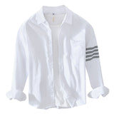 White Work Shirts Men's Casual White Long-Sleeved Shirt for Spring and Summer
