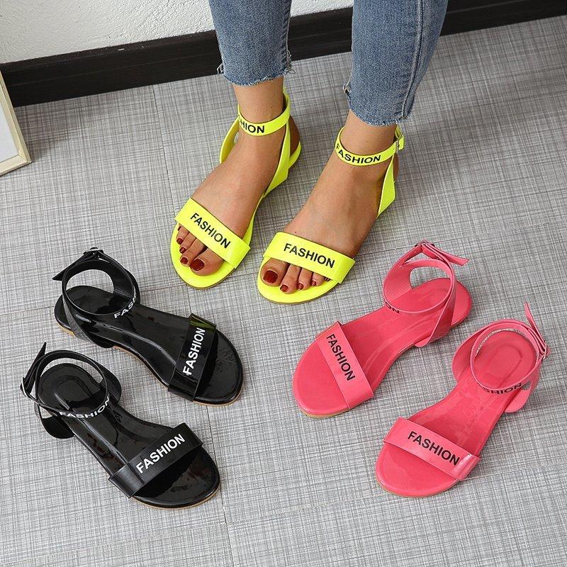 Women Open Toe Sandals Flats Large Size Summer Flat Fashion Sandals