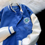 Baby Blue Varsity Jacket Baggy Coat Men's and Women's Jacket Spring Baseball Uniform