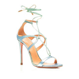 Nude Block Heel Peep Toe Summer Stiletto Heel High Heel Sandals