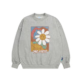 Preppy Aesthetic Sweatshirt Daisy round Neck Sweater Men's Autumn Printing