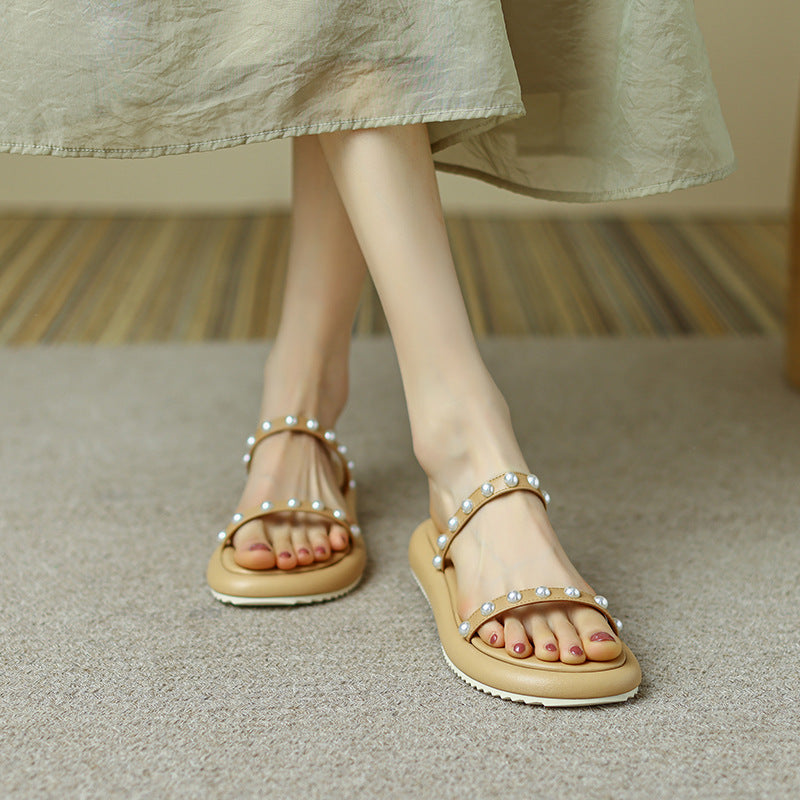 Nude Block Heel Peep Toe Sandals