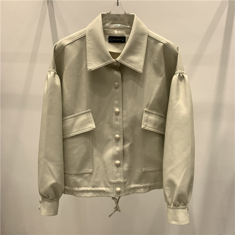 Women PU Leather Jacket Biker Motorcycle Coat Spring New Baggy Casual Jacket Leather Coat