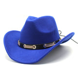 Cowboy Hats Autumn and Winter Top Hat Women's Retro Rolled Brim Fedora Hat Men's Casual