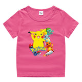 Children Pokemon Pikachu T Shirt Children's Summer Short Sleeve Casual Sports