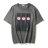 Marilyn Manson T Shirt Vintage Lightning Short Sleeve VTG Distressed Fog Loose T-shirt