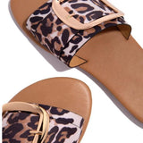 Women Open Toe Sandals Flats Large Size Spring Stylish Peep Toe Low Heel Slip-on Sandals