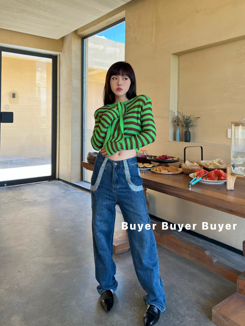 Julia Fox Low Rise Trousers Autumn Washed Wide Leg Straight Denim Trousers