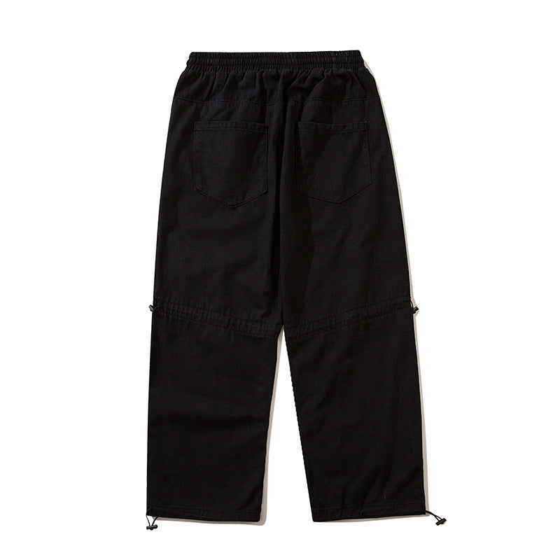 Mens Fall Outfits Heart Printing Wide Leg Sports Trousers Men's and Women's Loose Cargo Casual Pants