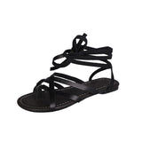 Women Open Toe Sandals Flats Summer Fashion Cross Lace-up Casual Sandals for Women