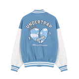 Mens Fall Outfits Flocking Baseball Uniform Jacket Men and Women University Style Loose Street PU Leather Stitching Jacket