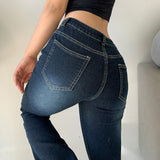 Julia Fox Low Rise Trousers Women's Straight Jeans Solid Color Trousers