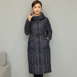 Women Winter Coats Puffer Jacket Down Coat Down Jacket Female Drawstring Waist Tight Lightweight Adhesive Both Sides Wear Jacket