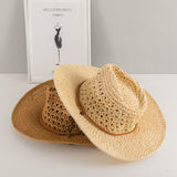 Mens Kentucky Derby Hats Straw Hat Bowler Hat Female Outdoor Beach Hat Sun Protection