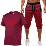 Stranger Things T Shirt Summer Fashion Printed Stranger Things Cotton Short Sleeve T-shirt Cropped Pants Suit