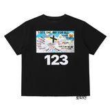 Preppy Aesthetic T Shirt Retro Loose round Neck Short Sleeve Men's T-shirt