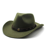 Cowboy Hats Western Cowboy Hat Woolen Jazz Top Hat Male Ladies' National Style Broad-Brimmed Hat