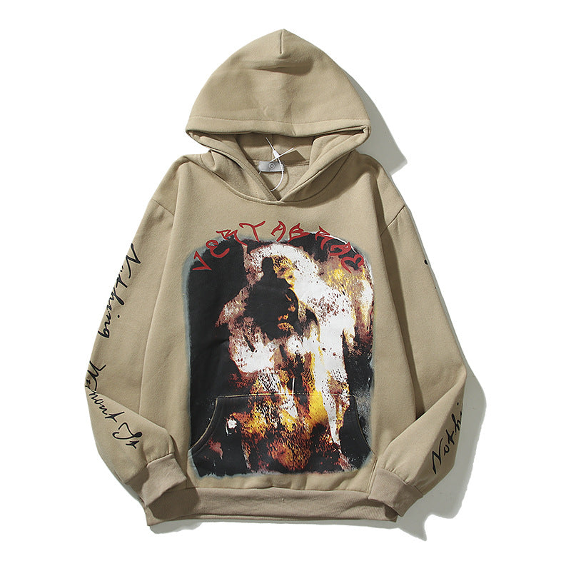 Grafitti Sweatshirts Autumn Winter Retro Design Graffiti Hooded