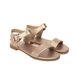 Flat Dress Sandals Summer Square Heel Solid Color Plus Size Hollow-out Buckle Casual Sandals