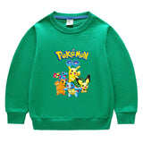 Children Pokemon Pikachu Hoodie Spring and Autumn Solid Color Hoodie Cotton