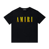 Amiri T Shirt Gradient Letter Flower Casual Hip Hop Short Sleeve T-shirt