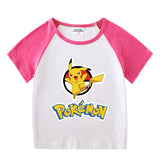 Children Pokemon Pikachu T Shirt Short Sleeve T-shirt Cotton Leisure Sports