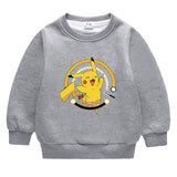 Children Pokemon Pikachu Hoodie Brushed Hoody Double Layer Thickened