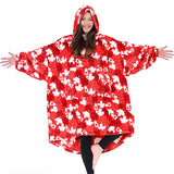Hoodies Blankets Nightgown Flannel Hooded Casual Sweatshirt Home