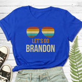 Let'S Go Brandon T Shirt English Letter Pattern Short Sleeve T-Shirt