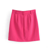 Women Fall Fall Two-Color High Waist Skirt Solid Color Sheath Skirt