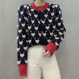 Preppy Aesthetic Sweater O-neck Short Cardigan Women's Knitwear