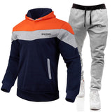 Balmain Hoodie & Sweatpant 2 Piece Set Men's Casual Patchwork Sweatshirt Hoodie Trousers Sports Suit Autumn and Winter