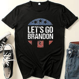 Let'S Go Brandon T Shirt Letter Collarless Hat Thin Casual T-Shirt