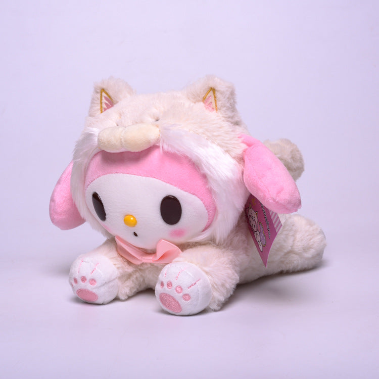My Melody Plush Transformed into Shiba Inu Clow M Melody Cinnamoroll Babycinnamoroll Lying Posture Plush Toy Doll Children Doll Kulomi