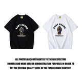 WGM Closing Shark Print Short Sleeve Couple Loose T-shirt