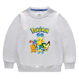 Children Pokemon Pikachu Hoodie Spring and Autumn Solid Color Hoodie Cotton