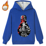 Stranger Things Hoodie Children's Cartoon Printed Casual Fleece-Lined Hoodie Sweater