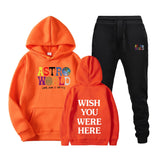 Travis Scott Astroworld Hoodie & Pant 2 Piece Set Men's and Women's Hoodie Leisure Sports