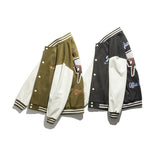 Vintage Letterman Jacket Autumn College Style Embroidered Coat