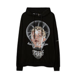 Mens Fall Outfits Portrait Printing Street Dark High Street Style Loose Hooded Sweater Couple Sports Hoodie