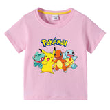 Children Pokemon Pikachu T Shirt Summer Clothing Short Sleeve T-shirt Boy Top