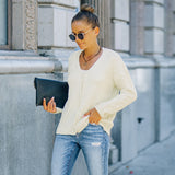 Women Fall Outfits Autumn and Winter V-neck Cardigan Knitted Coat Female Outer Sweater