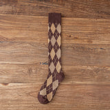 Winter Thick Knit Thigh High Socks Long Stockings Boot Fall Diamond Lattice Thigh High Socks Japanese Harajuku Socks